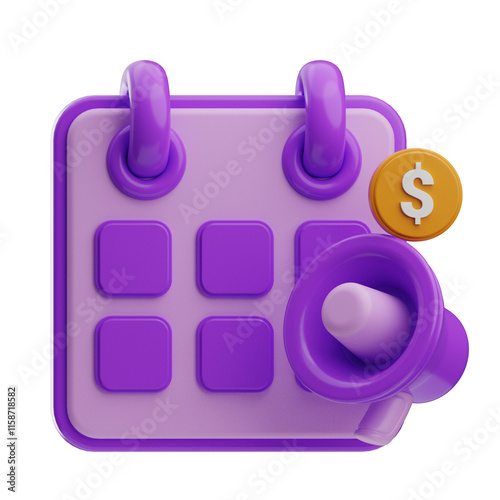 Stylish Calendar Icon with Dollar Symbol photo