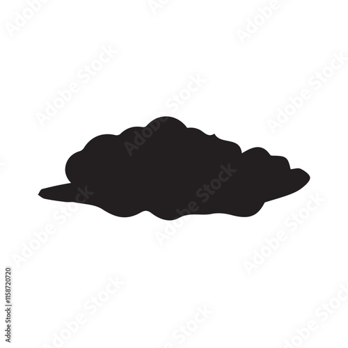 Clouds silhouettes. Vector set of clouds shapes On White Background. Collection of various forms and contours.