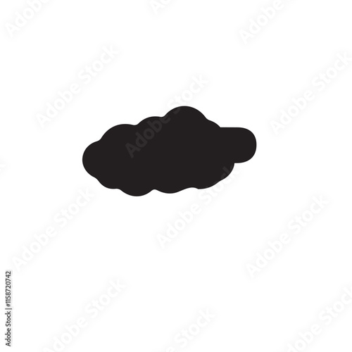 Clouds silhouettes. Vector set of clouds shapes On White Background. Collection of various forms and contours.