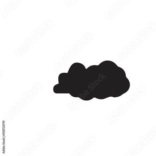Clouds silhouettes. Vector set of clouds shapes On White Background. Collection of various forms and contours.