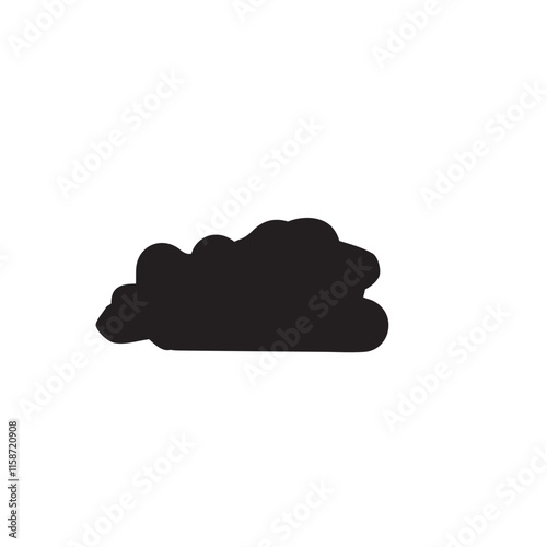 Clouds silhouettes. Vector set of clouds shapes On White Background. Collection of various forms and contours.
