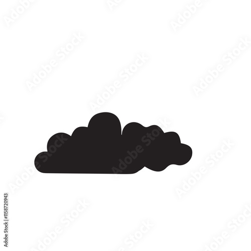 Clouds silhouettes. Vector set of clouds shapes On White Background. Collection of various forms and contours.