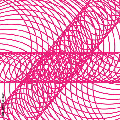  Abstract wavy, waving, billowy and undulating lines. Squiggly, squiggle lines with twist effect. Abstract