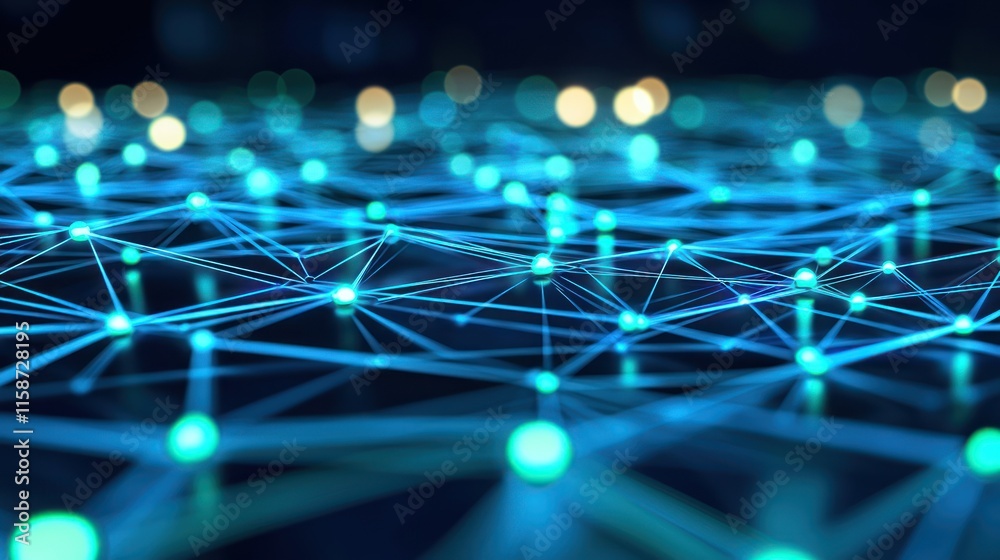 Abstract glowing network connection. Abstract glowing network connection.