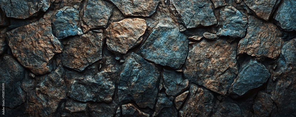 Fototapeta premium Dark stone wall texture creating dramatic background
