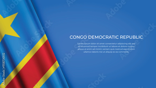 CONGO DEMOCRATIC REPUBLIC Flag with Original color