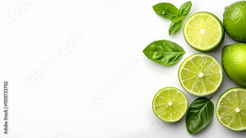 Limes and Basil Food Photo