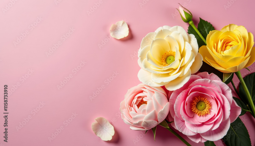 Fototapeta premium Delicate Floral Arrangement in Pastel Colors