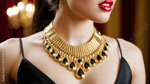 large female neck decoration woman close up