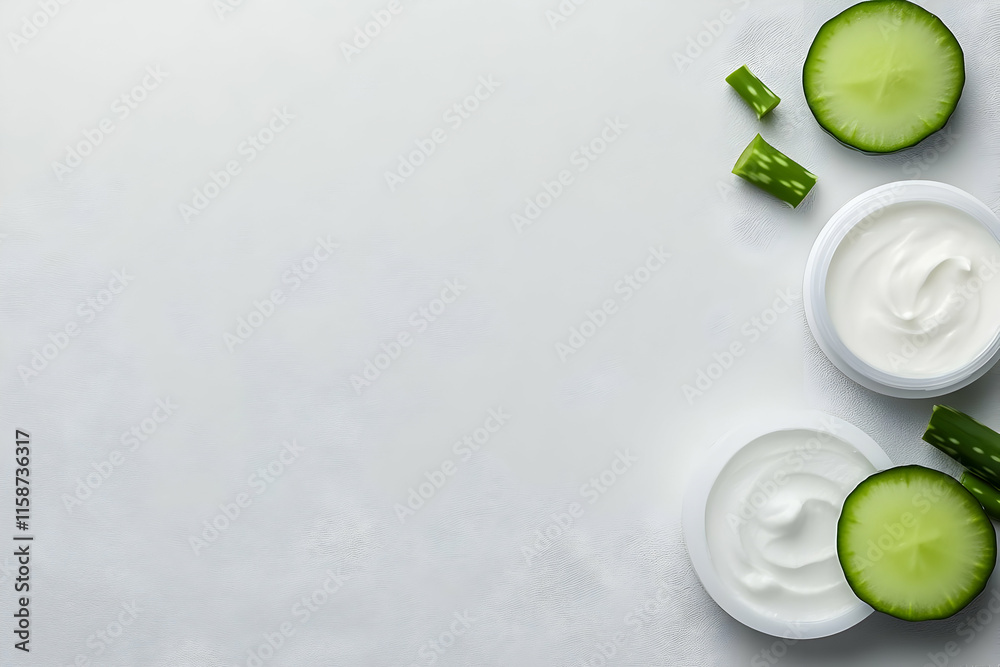 Aloe Vera Cream Jars Product Illustration Aloe Vera Cream Jars Product Illustration