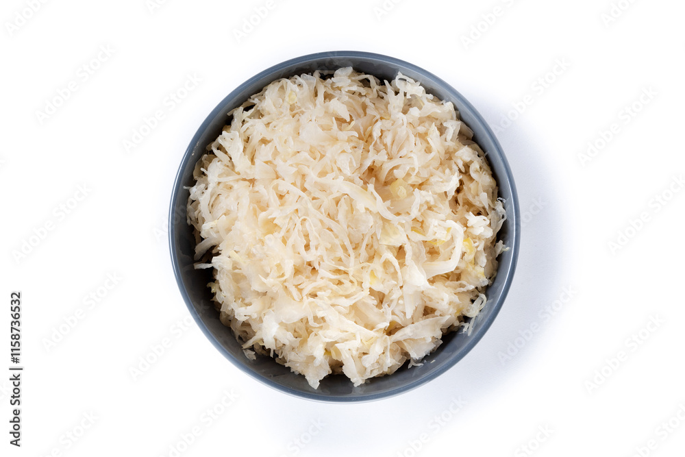 Sauerkraut in a bowl isolated on white background Sauerkraut in a bowl isolated on white background