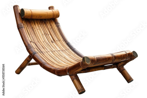 Unique handcrafted bamboo lounge chair designed for comfort and relaxation in outdoor settings photo