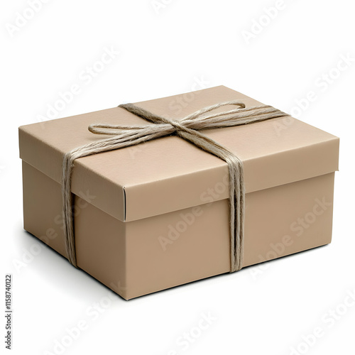Wallpaper Mural Beige Gift Box with Jute Twine Realistic Image Torontodigital.ca
