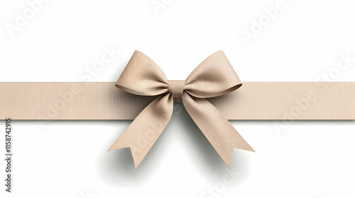 Beige Bow 3D Illustration