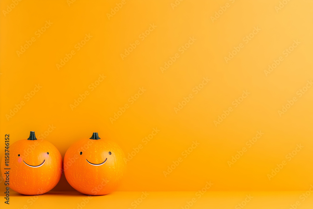 Smiling Pumpkins 3D Illustration Smiling Pumpkins 3D Illustration