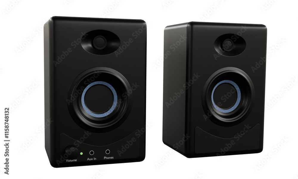 Fototapeta premium recording speakers isolated on white