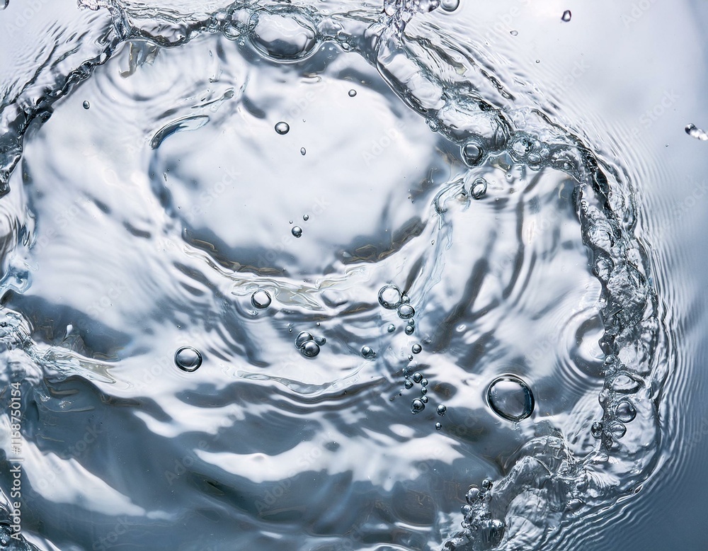 Closeup of desaturated transparent clear calm water surface texture with splashes and bubbles. Trendy abstract nature background Closeup of desaturated transparent clear calm water surface texture with splashes and bubbles. Trendy abstract nature background
