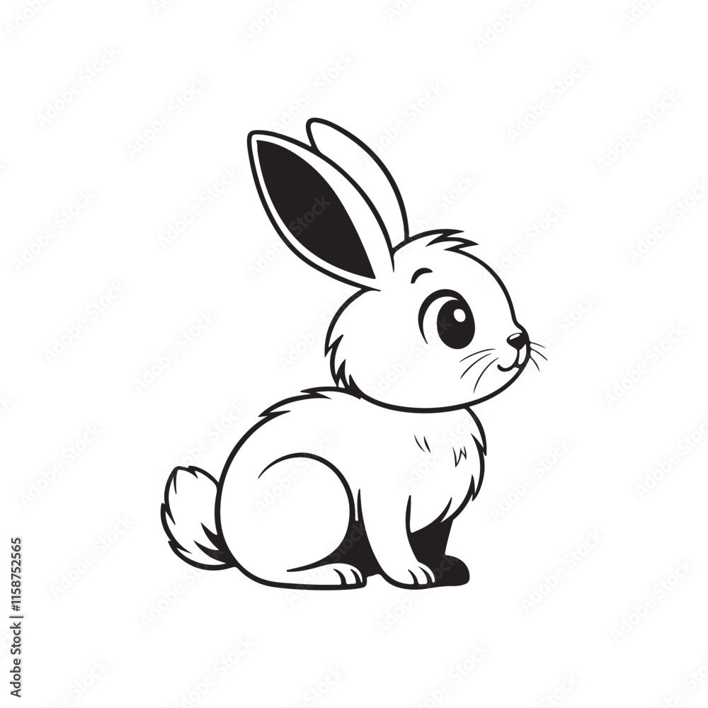 bunny silhouette vector line art logo design bunny silhouette vector line art logo design