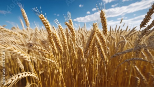 ears of wheat in a field close-up