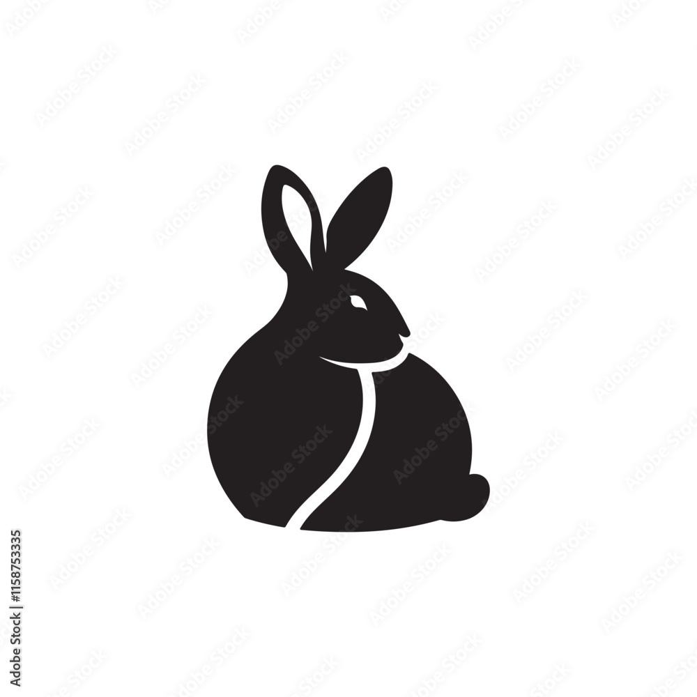 bunny silhouette vector line art logo design bunny silhouette vector line art logo design