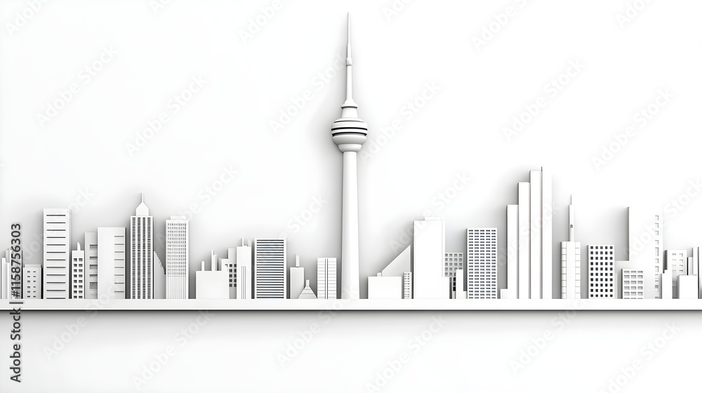 Obraz premium abstract city skyline illustration