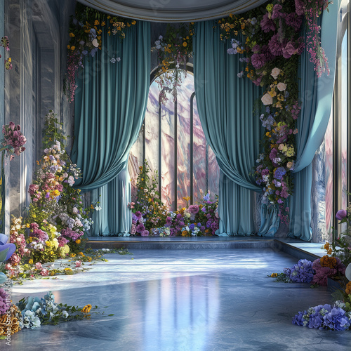 Photoshoot Backdrop Digital Backdrop | Fine Art Curtain Wall Textures for Studio Photography | Elegant Photoshoot Background and Overlay Design	
