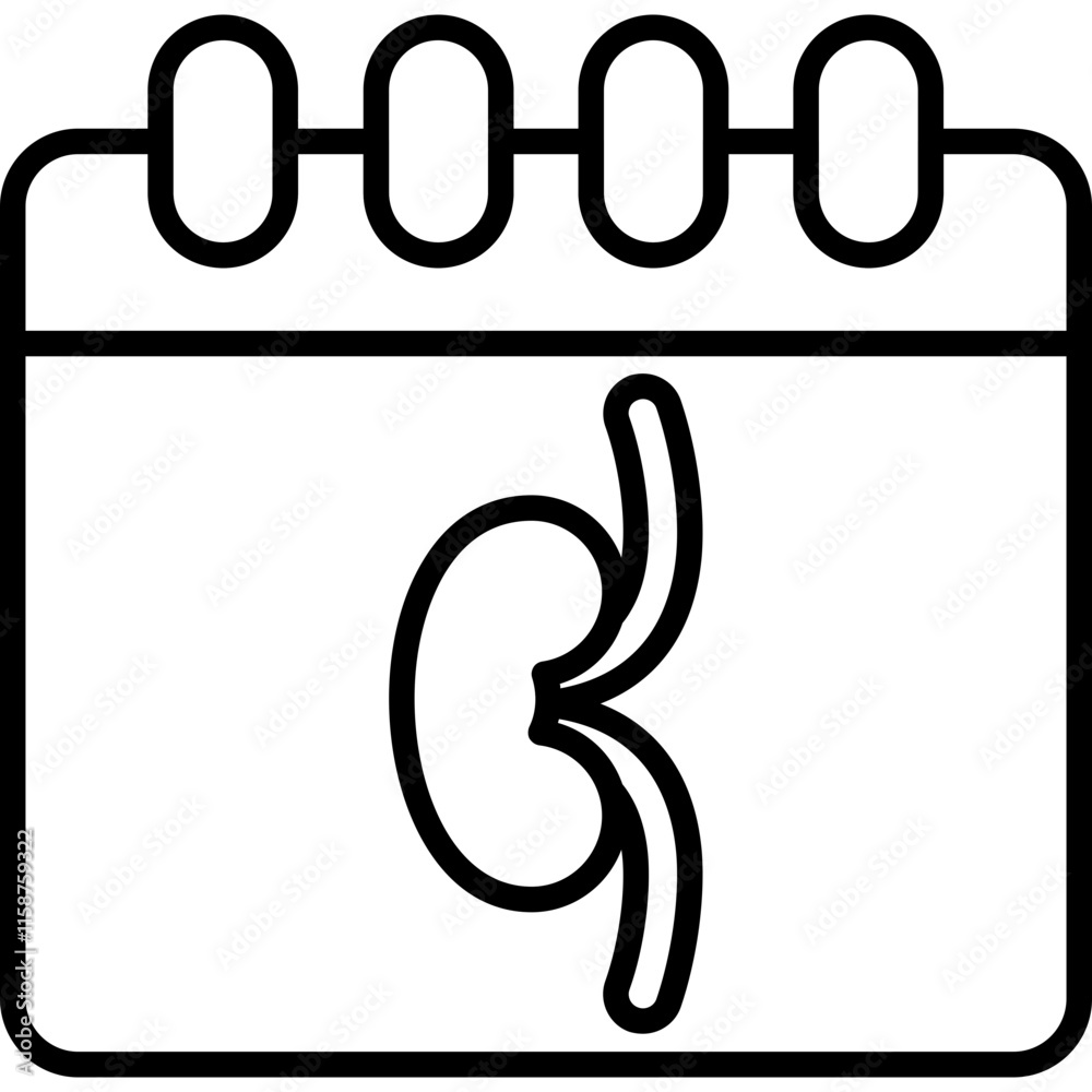 Obraz premium Kidney Day Logo Icon