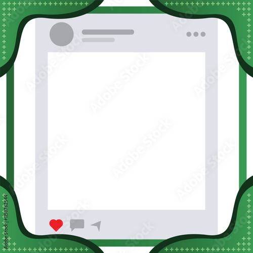 Twibbon Template with Green and Transparent Frame for Creative Designs