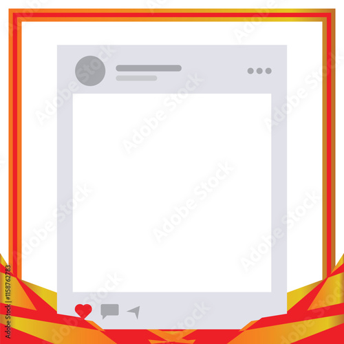 Twibbon Template with Colorful Frame and Placeholder Design