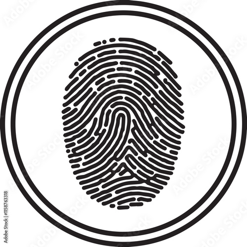 fingerprint icon Signature concept for password encryption, to protect information vector transparent background .