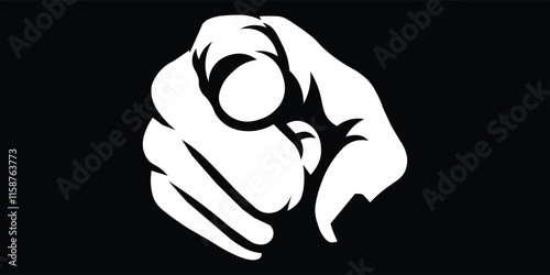 Cartoon illustration of a hand pointing a finger at you. vektor