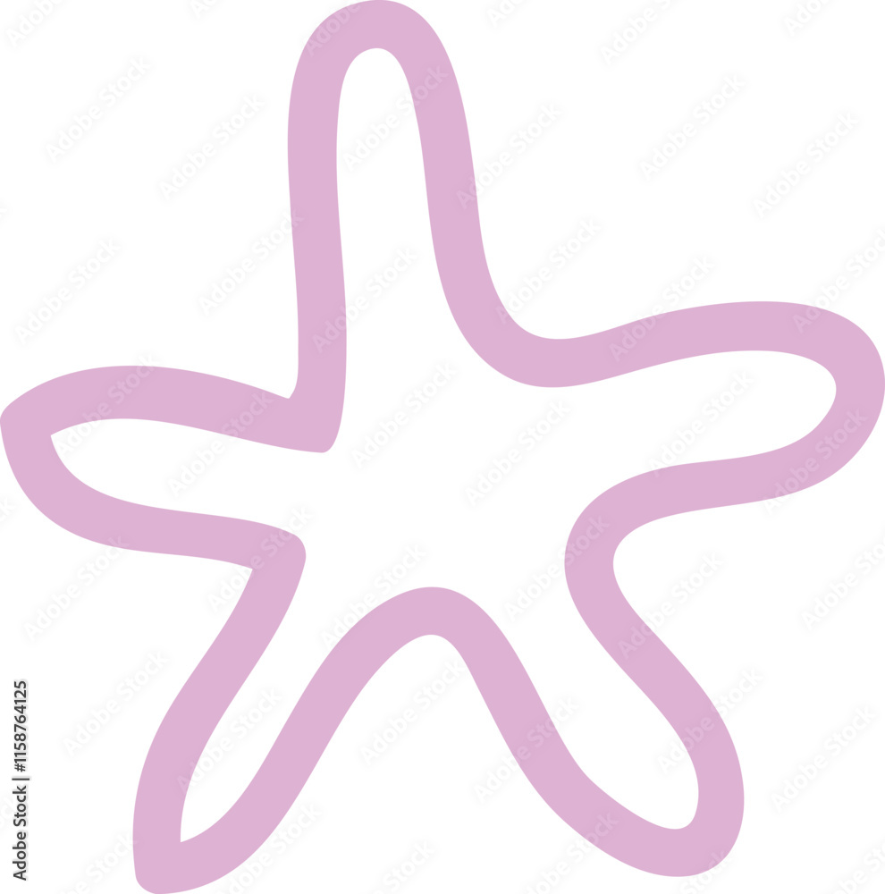 Obraz premium Doodle Lined Star