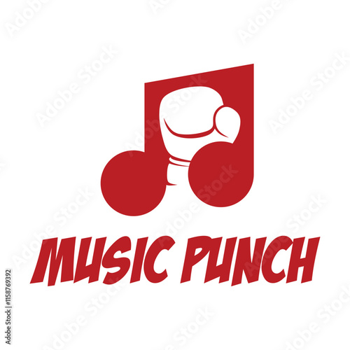 music punch flat minimalist logo design