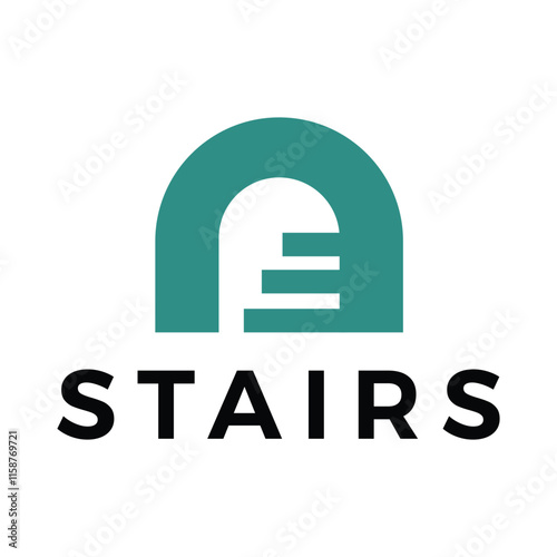 stairs flat minimalist logo design