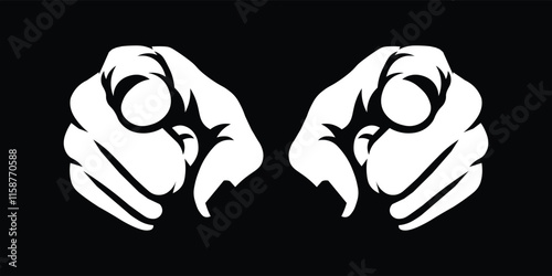 Cartoon illustration of a hand pointing a finger at you. vektor illustration