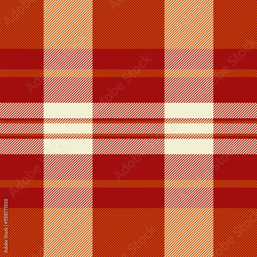 No people pattern fabric plaid, rich background tartan check. Machinery vector texture textile seamless in red and orange colors.