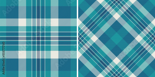 Check textile tartan of fabric texture pattern with a seamless vector background plaid.