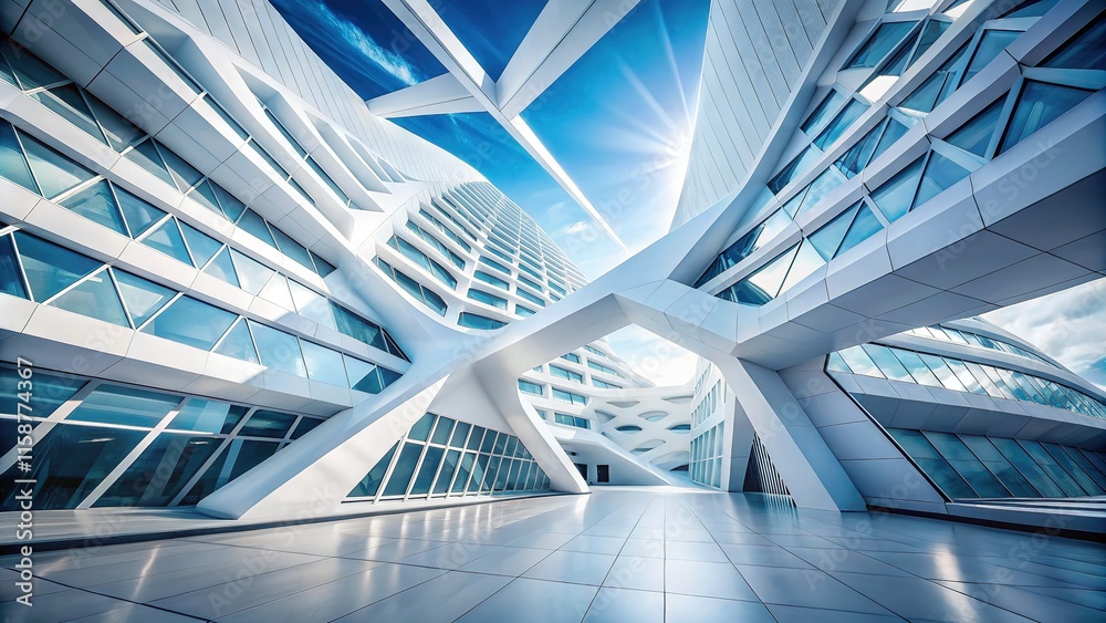 Obraz premium Abstract architecture; white space; futuristic building forms.