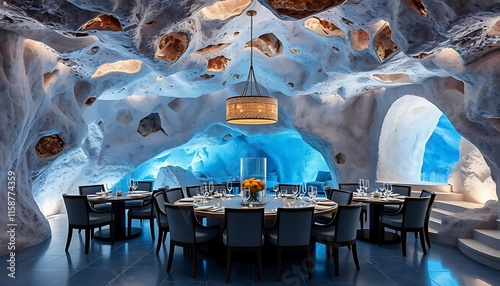 Elegant Cave Restaurant Dining Room Decor photo