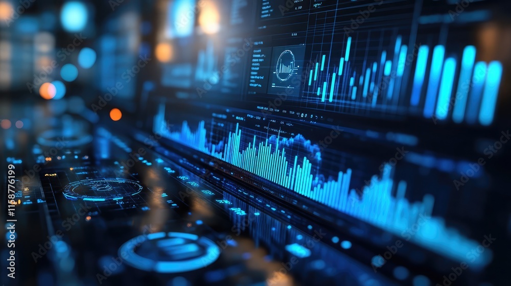 3D render of web analytics and SEO optimization concept with visual elements 3D render of web analytics and SEO optimization concept with visual elements