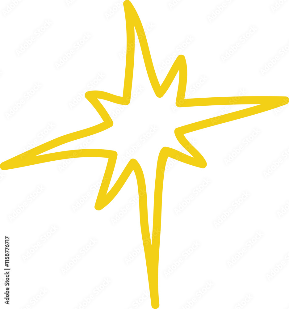 Doodle Lined Star Doodle Lined Star