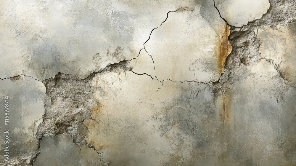 Obraz premium Cracked Grunge Wall Texture with Weathered Surface Details