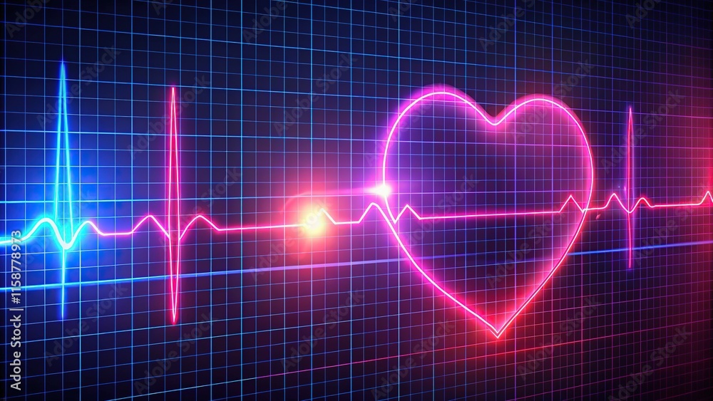 Cardiogram's heart beat, a graphic display. Cardiogram's heart beat, a graphic display.