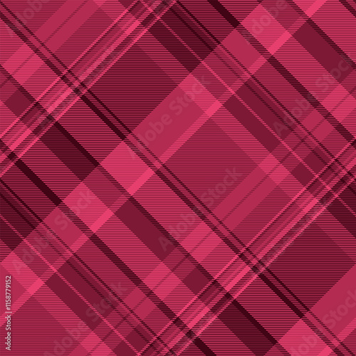 Micro texture textile plaid, countryside vector background fabric. Basic check pattern seamless tartan in red and temptation colors.