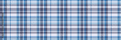 Feminine plaid tartan fabric, finish pattern vector background. 20s texture textile check seamless in blue and pastel colors.