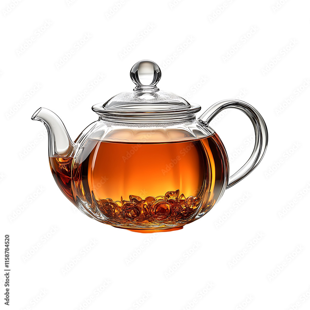 Glass teapot with tea leaves Transparent Background. Glass teapot with tea leaves Transparent Background.