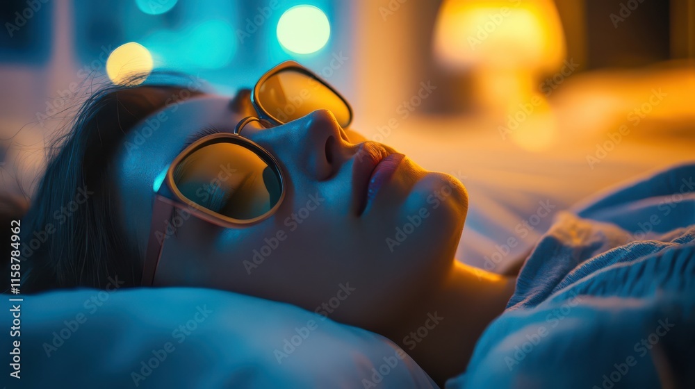 Obraz premium Relaxing Evening with Stylish Sunglasses