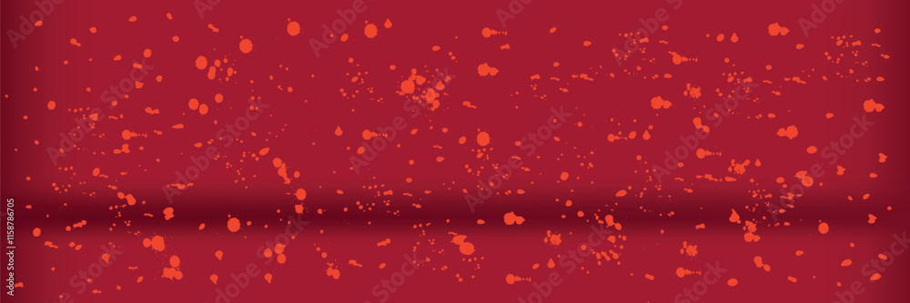 Orange splotchy brush strokes on a red background give a graphic effect to the background design element for illustration. Vector Orange splotchy brush strokes on a red background give a graphic effect to the background design element for illustration. Vector