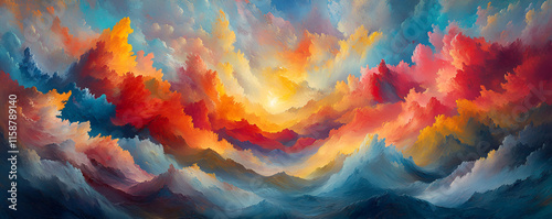 Vibrant Hues of a Dreamlike Landscape, Where Colors Dance and Swirl, Creating a Masterpiece of Imagination.