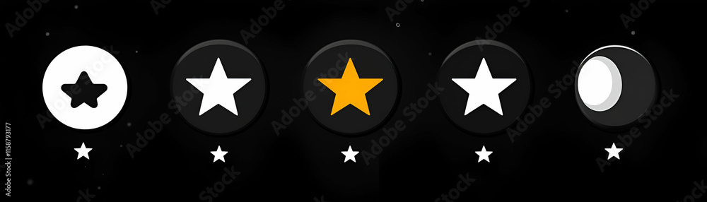 Star Rating System, User Feedback, Visual Guide, Design, Interface, Application, Buttons, Icons, Graphics, UI, UX, Digital, Web, Mobile, Technology, Assessment, Evaluatio Star Rating System, User Feedback, Visual Guide, Design, Interface, Application, Buttons, Icons, Graphics, UI, UX, Digital, Web, Mobile, Technology, Assessment, Evaluatio